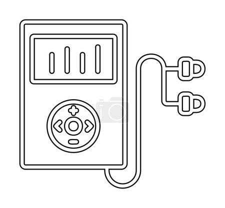 Ilustración de Reproductor Mp3 con icono de auriculares, ilustración vectorial - Imagen libre de derechos