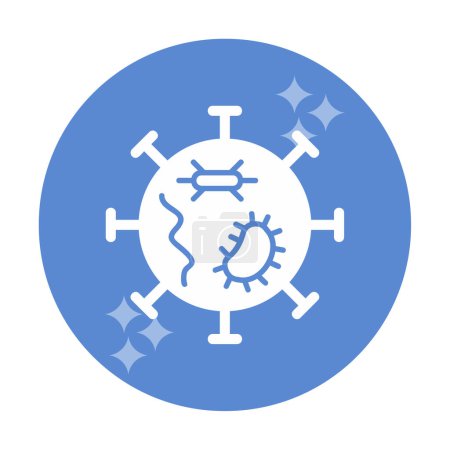 Ilustración de Covid-19 signo de partícula, diseño de ilustración de vectores, icono de virus - Imagen libre de derechos