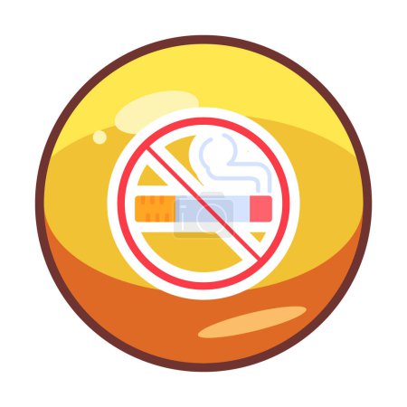 Téléchargez les illustrations : Simple icône anti-tabac, illustration vectorielle - en licence libre de droit