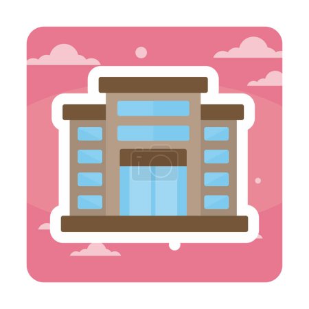 Einkaufszentrum-Ikone. Einkaufszentrum Gebäude Web-Symbol, Vektor-Illustration 