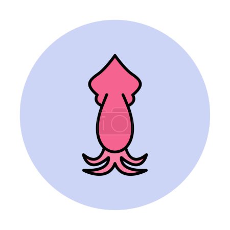 Ilustración de Icono de vector de calamar sobre fondo blanco - Imagen libre de derechos