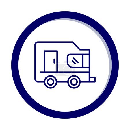 Ilustración de Ilustración plana icono de la caravana vector - Imagen libre de derechos