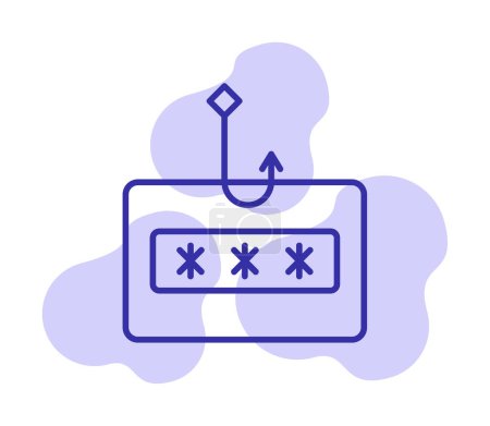 Ilustración de Icono de Phishing simple, ilustración de diseño plano - Imagen libre de derechos