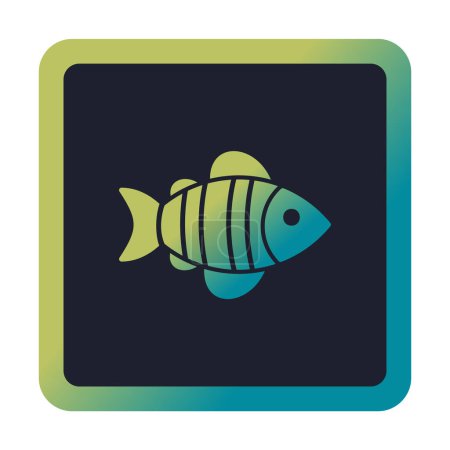 Ilustración de Ilustración de icono de pescado gráfico en el fondo - Imagen libre de derechos