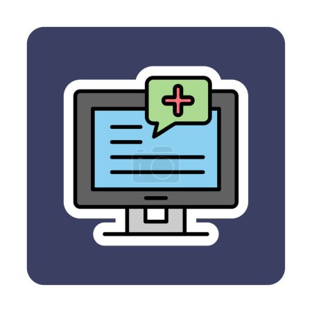 Téléchargez les illustrations : Icône de notification médicale simple, illustration vectorielle - en licence libre de droit