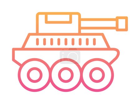 Ilustración de Icono de vector de tanque militar gráfico simple - Imagen libre de derechos
