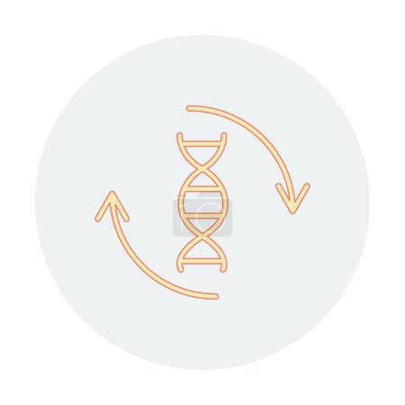 Téléchargez les illustrations : Molécule plate simple de conception d'icône d'ADN - en licence libre de droit