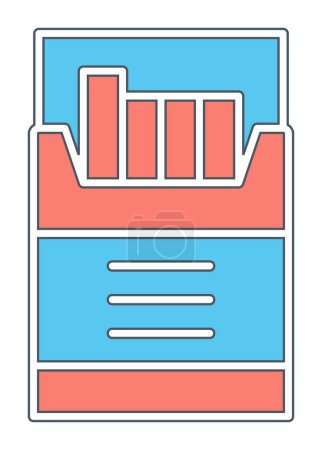 Ilustración de Vector icono de la caja de cigarrillos. ilustración aislada - Imagen libre de derechos