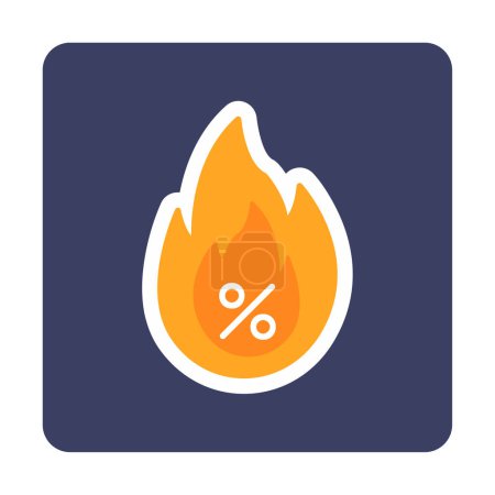 Illustration for Simple flat fire with Hot Sale  icon - Royalty Free Image