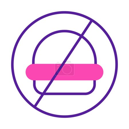 Téléchargez les illustrations : No fast food icon, vector illustration - en licence libre de droit