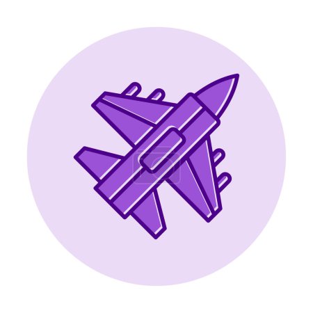 Ilustración de Icono de Jet Fighter. Avión militar volando. ilustración vectorial - Imagen libre de derechos