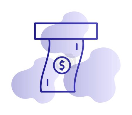 Téléchargez les illustrations : Symbole de paiement, billet de banque en dollars à payer, dessin d'icône vectorielle - en licence libre de droit