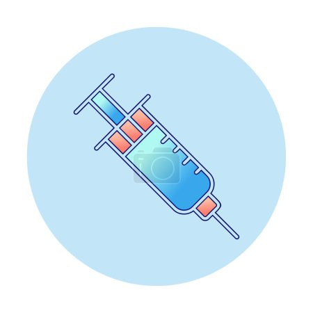Téléchargez les illustrations : Illustration vectorielle d'icône de seringue médicale - en licence libre de droit