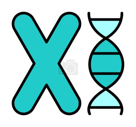 Téléchargez les illustrations : Conception vectorielle icône Chromosome simple - en licence libre de droit