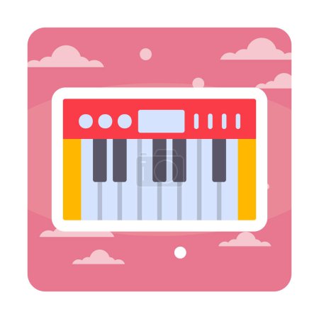 Téléchargez les illustrations : Piano icône de musique illustration vectorielle - en licence libre de droit