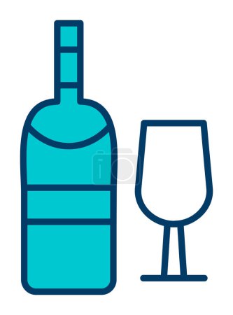 bottle of wine web icon, vector illustration
