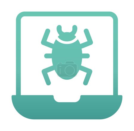 Ilustración de Virus infectados icono web portátil, vector de ilustración - Imagen libre de derechos