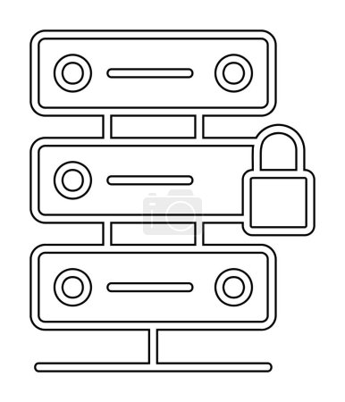 Ilustración de Diseño de ilustración de icono de servidor de bloqueo plano simple - Imagen libre de derechos