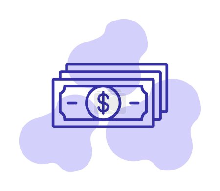 Téléchargez les illustrations : Dollar argent ligne icône, illustration vectorielle - en licence libre de droit