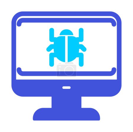 Illustration for Software bug flat icon, vector illustration, System Virus - Royalty Free Image