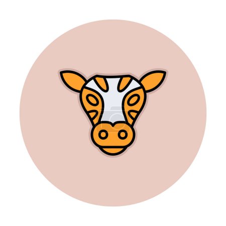 Téléchargez les illustrations : Tête de vache icône vecteur isolé sur fond blanc - en licence libre de droit