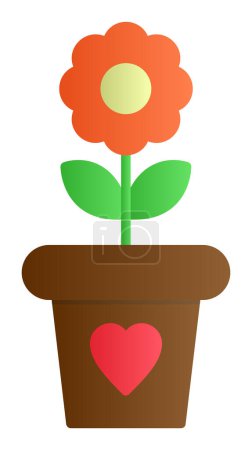 Illustration for Flower Pot icon vector - Royalty Free Image