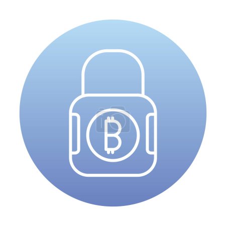 Illustration for Simple flat bitcoin Paid Lock icon illustration - Royalty Free Image