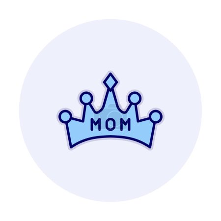 Téléchargez les illustrations : Maman couronne icône, illustration vectorielle - en licence libre de droit