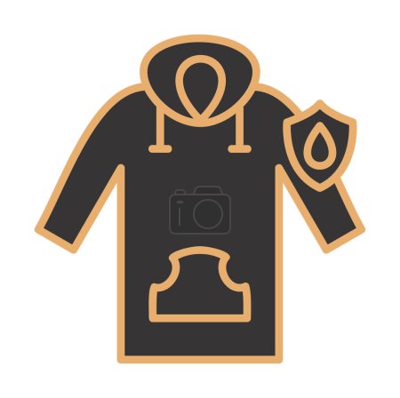 Ilustración de Icono impermeable con capucha, ilustración vectorial - Imagen libre de derechos