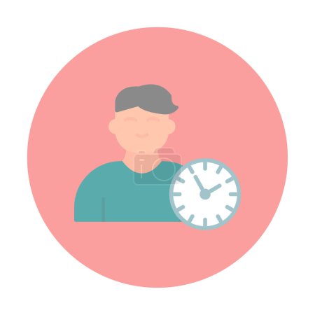 Illustration for Man with clock icon, Time Management symbol, vector illustration - Royalty Free Image