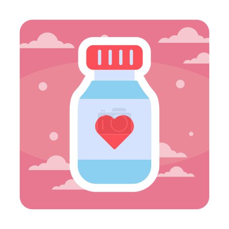 Téléchargez les illustrations : Icône web bouteille de vitamine, illustration vectorielle - en licence libre de droit
