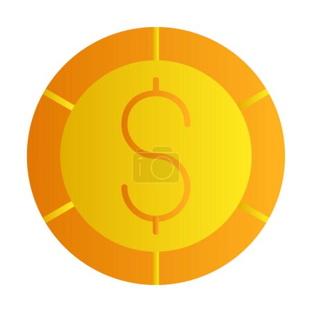 Illustration for Dollar coin icon, vector illustartion - Royalty Free Image