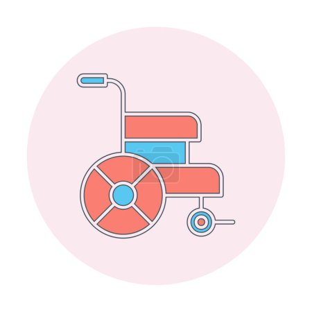 Téléchargez les illustrations : Icône fauteuil roulant simple, illustration vectorielle - en licence libre de droit