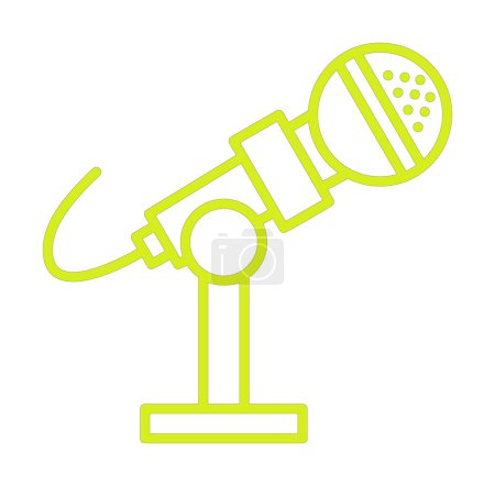 Illustration for Microphone icon isolated on long blue background. - Royalty Free Image
