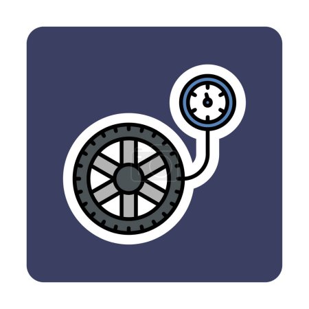 Ilustración de Presión de rueda plana, icono aislado - Imagen libre de derechos
