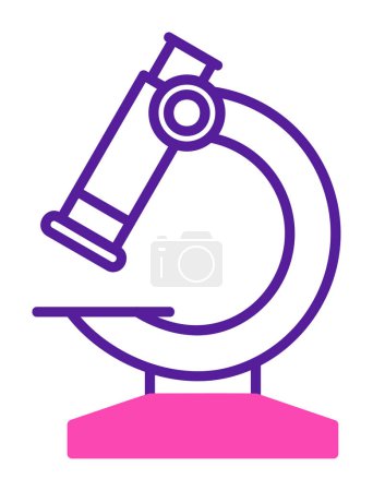 Téléchargez les illustrations : Microscope plat. icône web vectoriel illustration design - en licence libre de droit