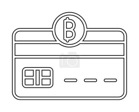 Illustration for Bitcoin wallet icon, credit card with bitcoin icon, vector illustration - Royalty Free Image