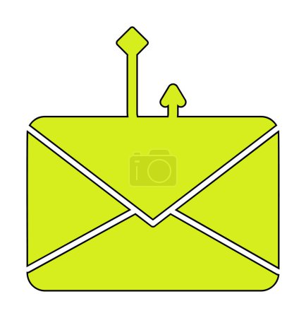 Illustration for Email phishing line icon. Mail scams style sign for mobile concept and web design. Symbol, logo illustration. Vector graphics - Royalty Free Image
