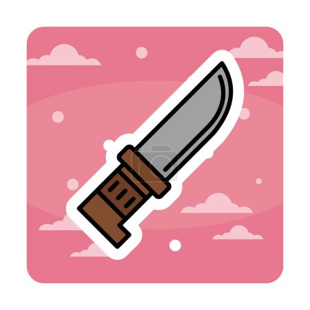Ilustración de Icono de vector de cuchillo aislado sobre fondo blanco - Imagen libre de derechos