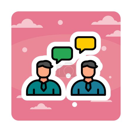 Ilustración de Simple icono de conversación de trabajo, ilustración vectorial - Imagen libre de derechos
