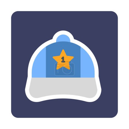 Illustration for Vector illustration of cap with number one icon - Royalty Free Image
