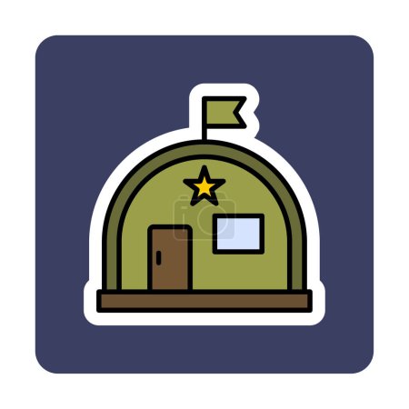 Ilustración de Simple icono de almacén militar, ilustración de vectores - Imagen libre de derechos