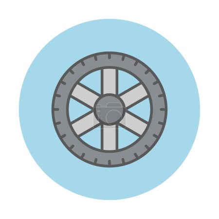 Illustration for Tire  flat vector icon isolated on white background - Royalty Free Image