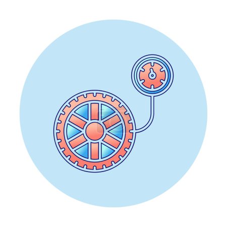 Illustration for Flat wheel pressure, isolated icon - Royalty Free Image