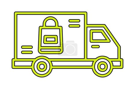 Ilustración de Entrega Camión vector icono ilustración simple moderna - Imagen libre de derechos