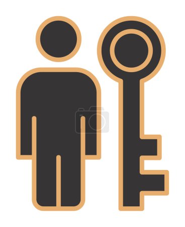 Illustration for Key person icon vector illustration - Royalty Free Image