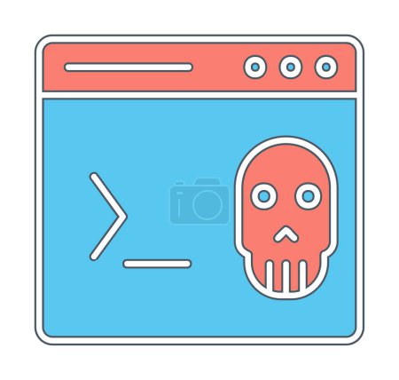 Téléchargez les illustrations : Computer terminal icon, vector illustration simple design - en licence libre de droit