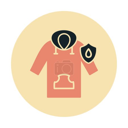 Téléchargez les illustrations : Imperméable icône sweat à capuche, illustration vectorielle - en licence libre de droit