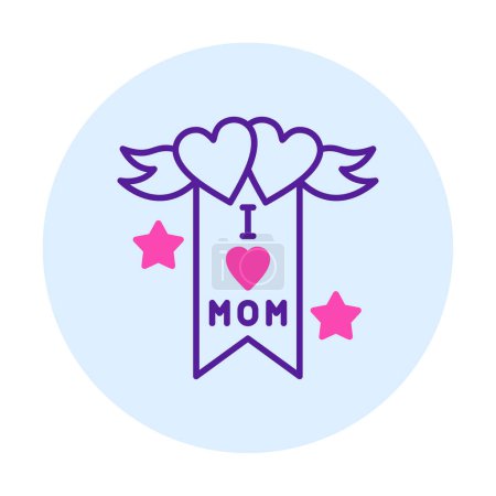 Illustration for I Love Mom vector banner. Vector illustration. - Royalty Free Image