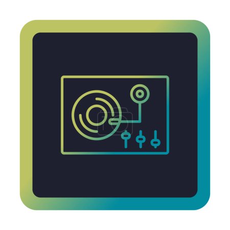 Ilustración de Sencillo reproductor de vinilo icono de la plataforma giratoria, vector de ilustración - Imagen libre de derechos